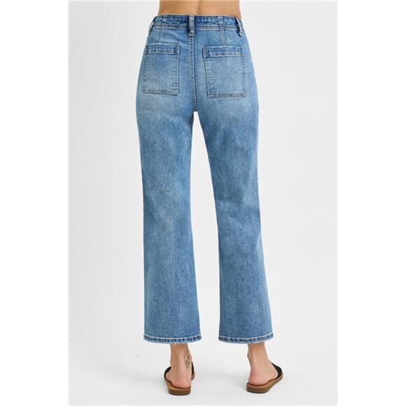 RISEN Full Size High Waisted Bootcut Cropped Jeans Plus‎ Size - Picture 5 of 5